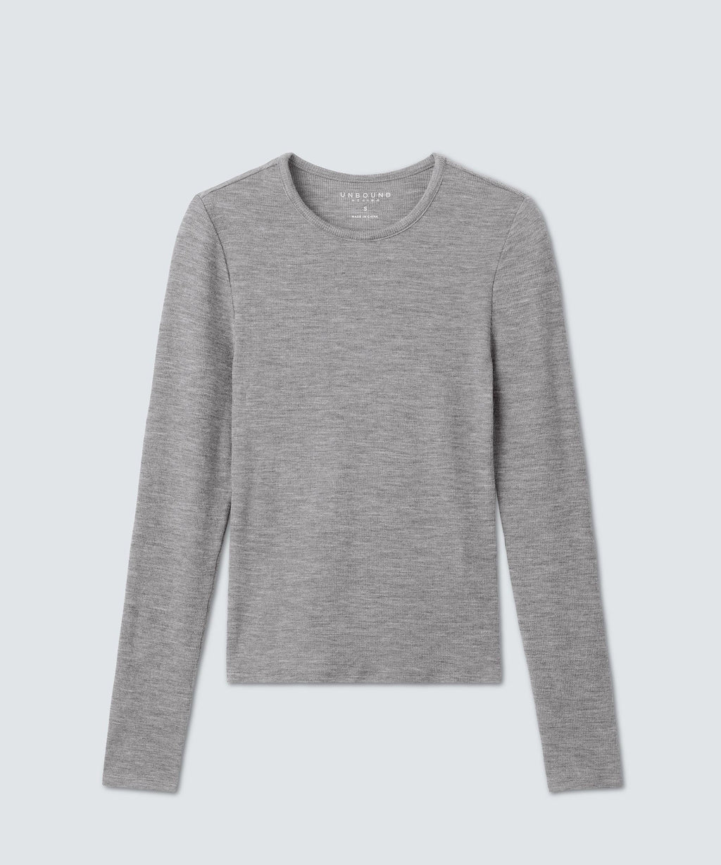 Women's Rib Fitted Long Sleeve Crew