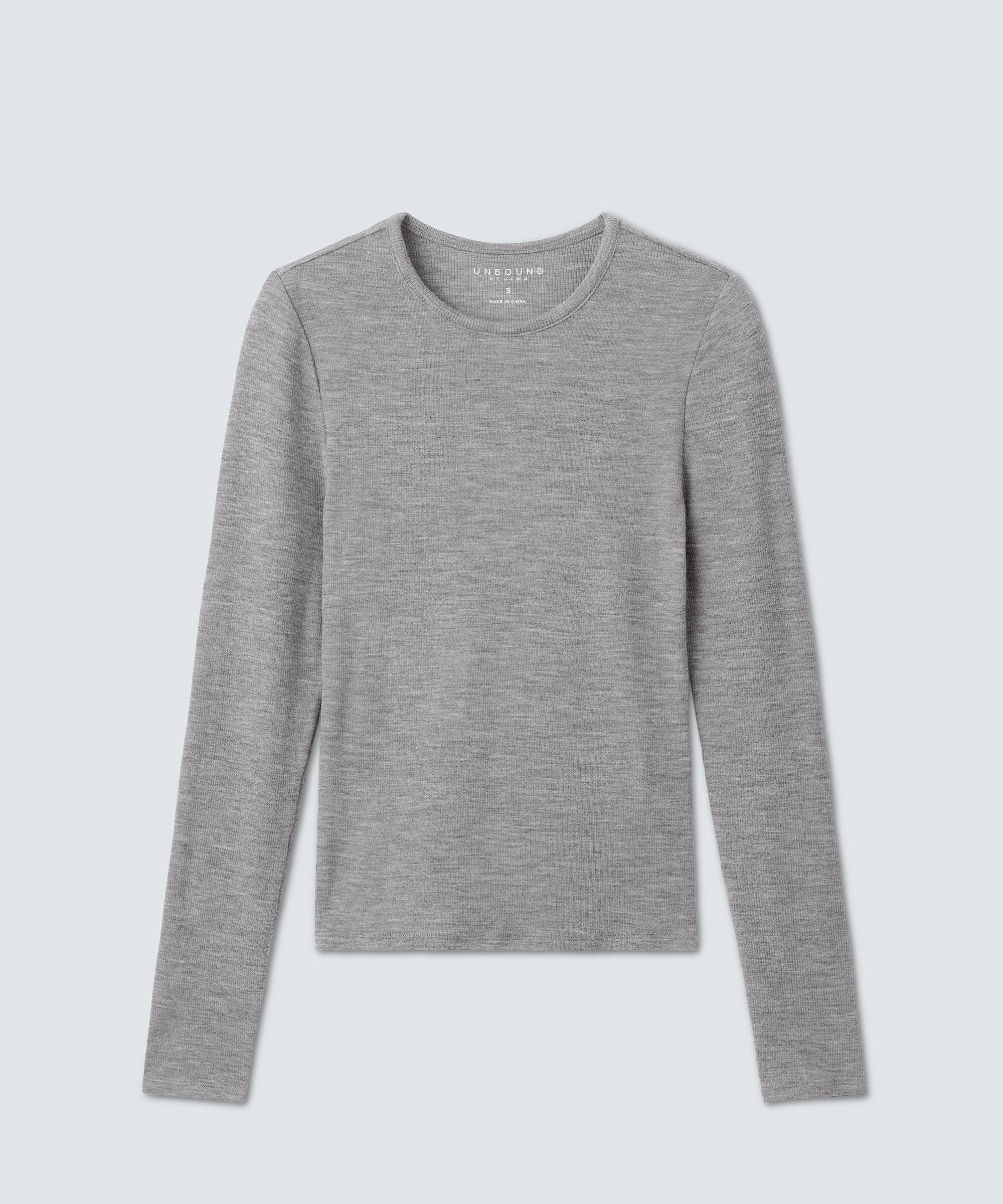 Women's Rib Fitted Long Sleeve Crew