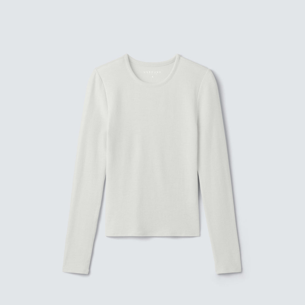 Women's Rib Fitted Long Sleeve Crew