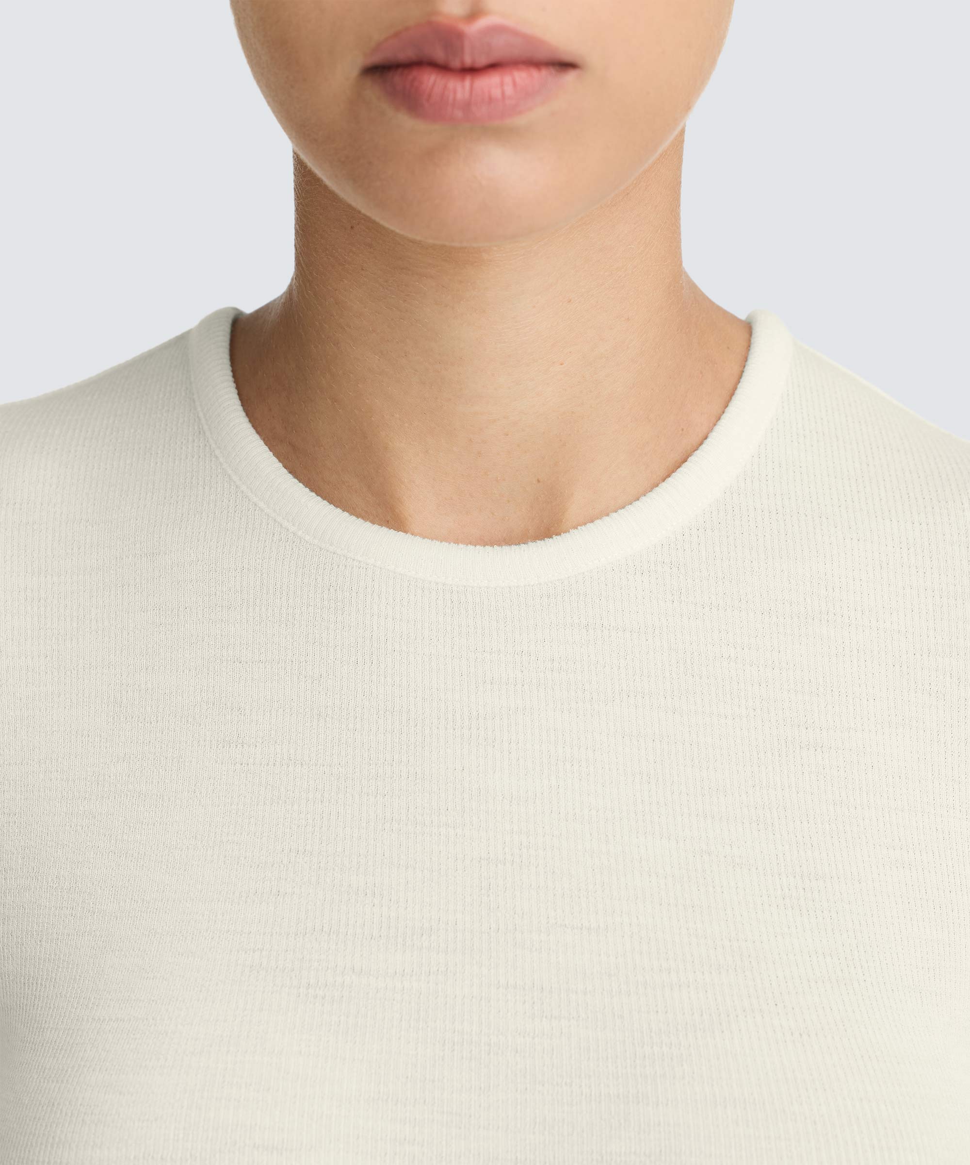 Women's Rib Fitted Long Sleeve Crew