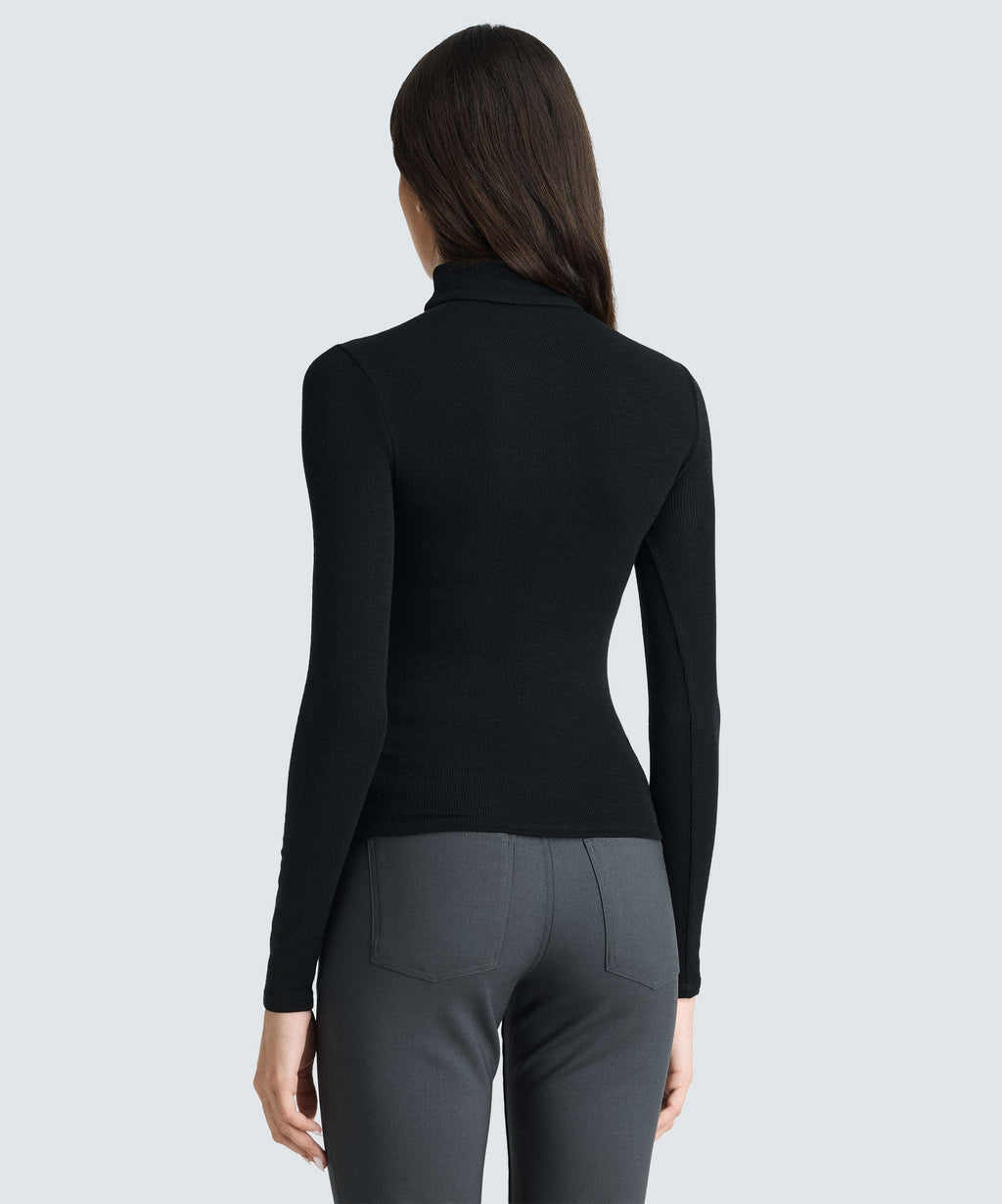 Women's Rib Turtle Neck Long Sleeve