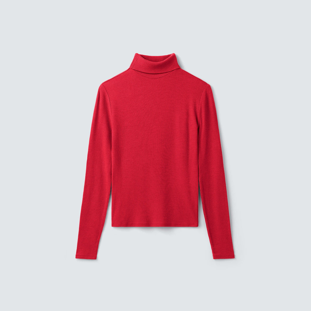 Women's Rib Turtle Neck Long Sleeve