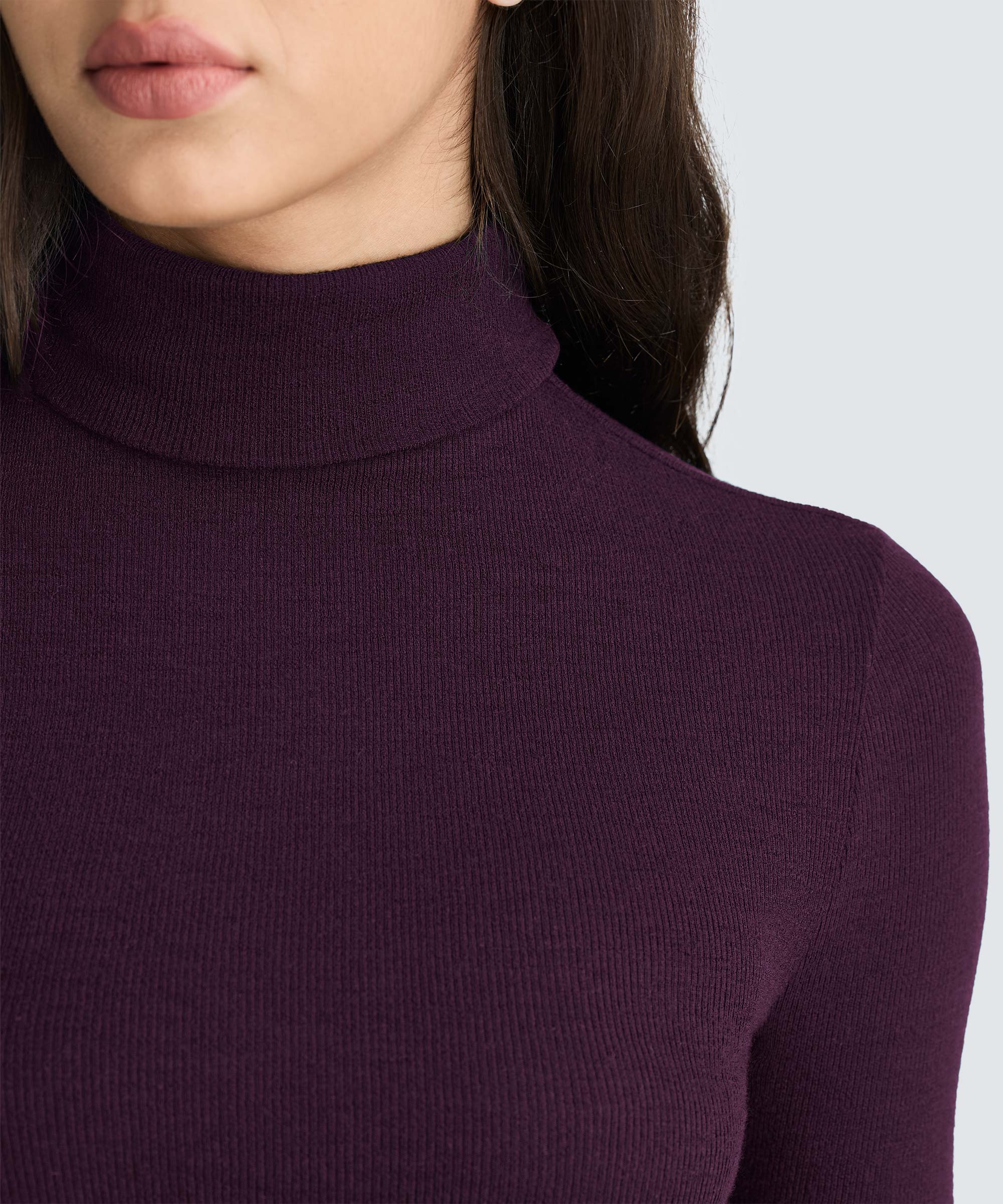 Women's Rib Turtle Neck Long Sleeve