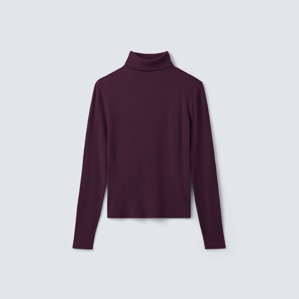 Women's Rib Turtle Neck Long Sleeve