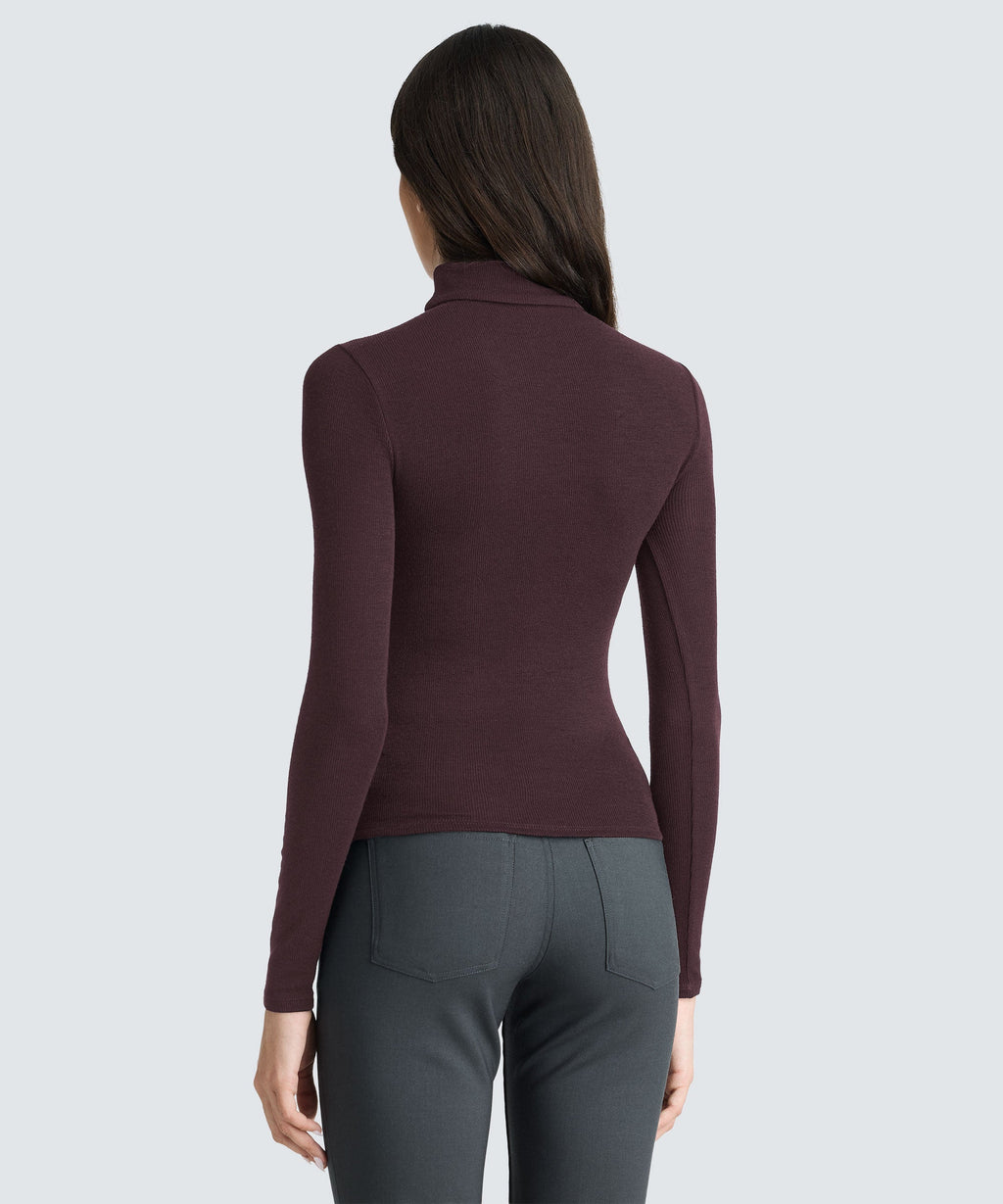 Women's Rib Turtle Neck Long Sleeve