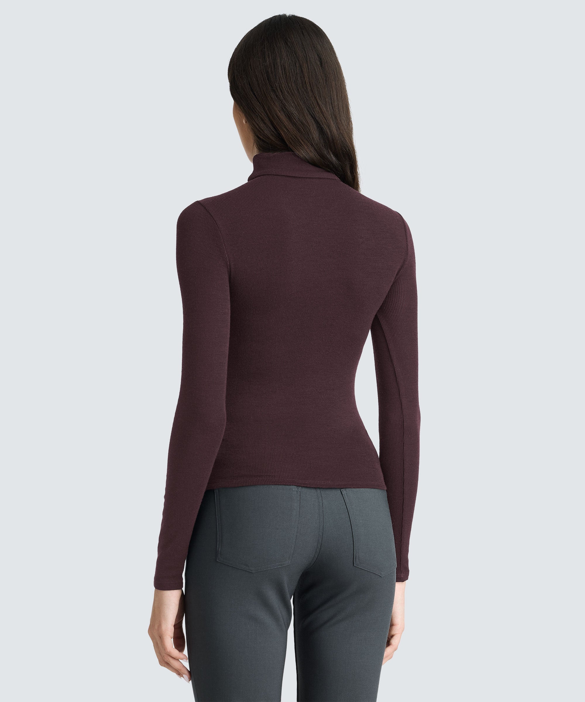 Women's Rib Turtle Neck Long Sleeve