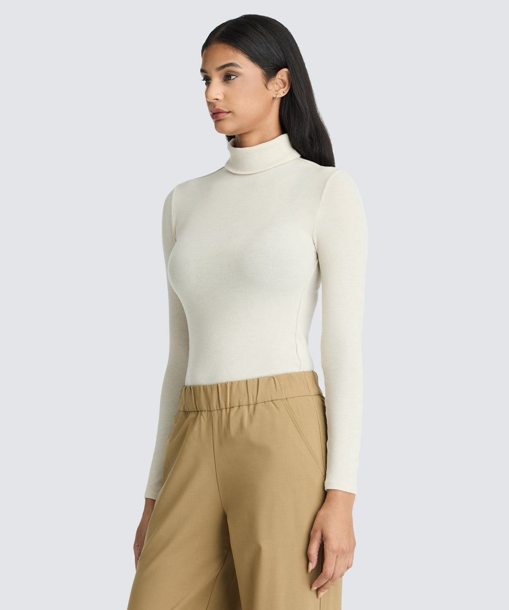 Women's Rib Turtle Neck Long Sleeve