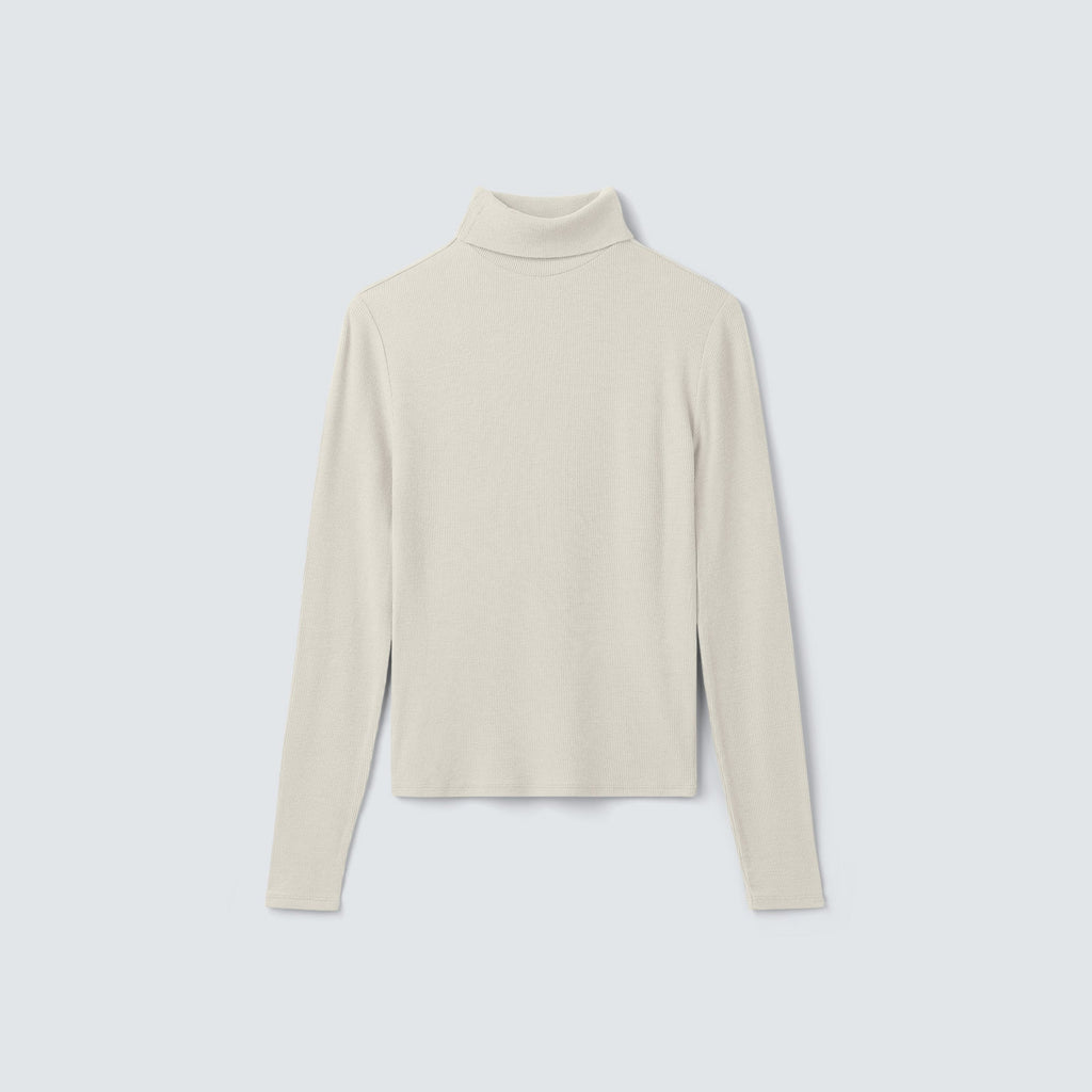 Women's Rib Turtle Neck Long Sleeve