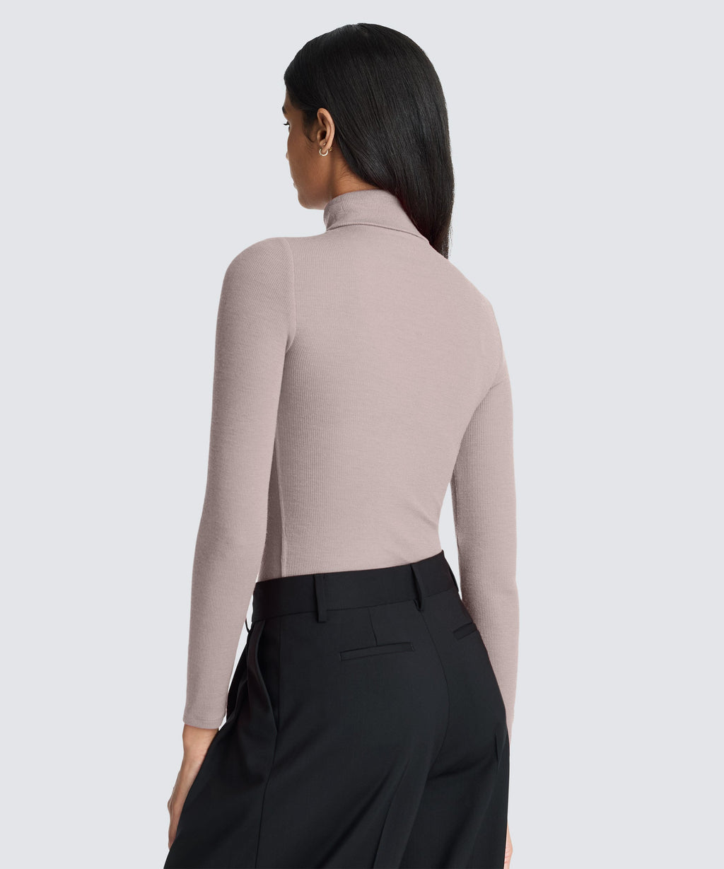 Women's Rib Turtle Neck Long Sleeve