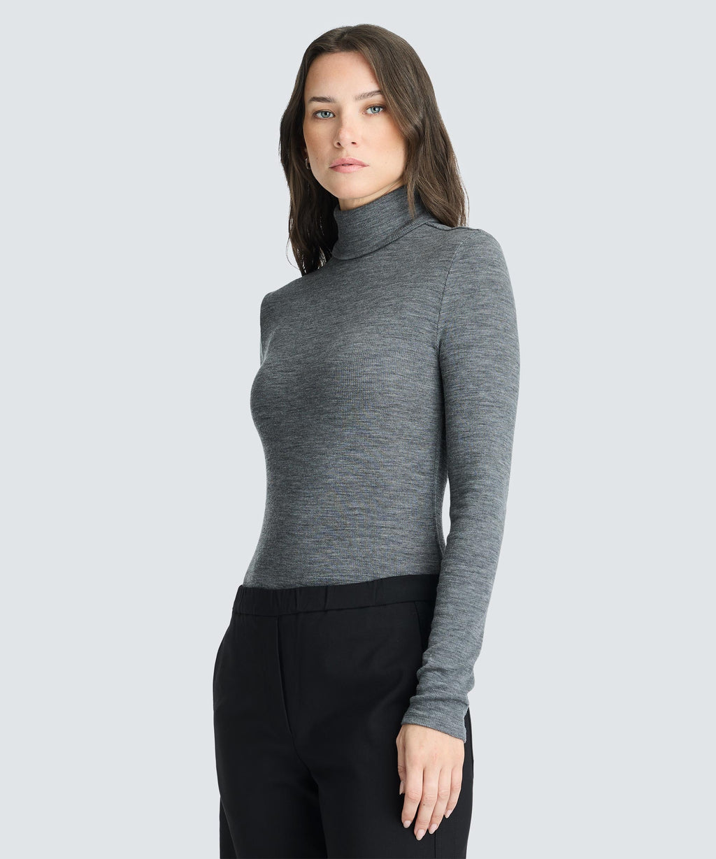 Women's Rib Turtle Neck Long Sleeve