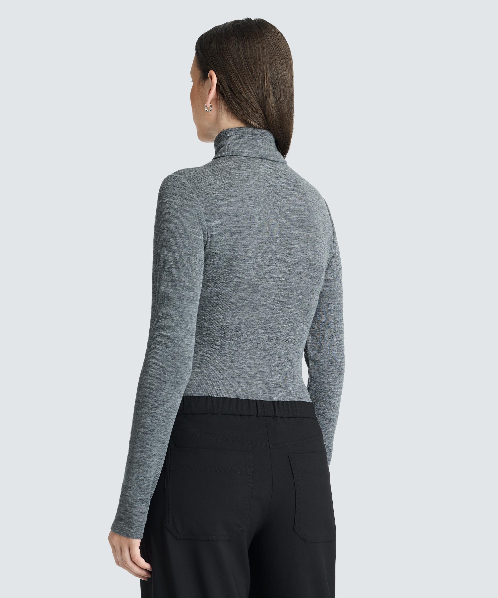 Women's Rib Turtle Neck Long Sleeve