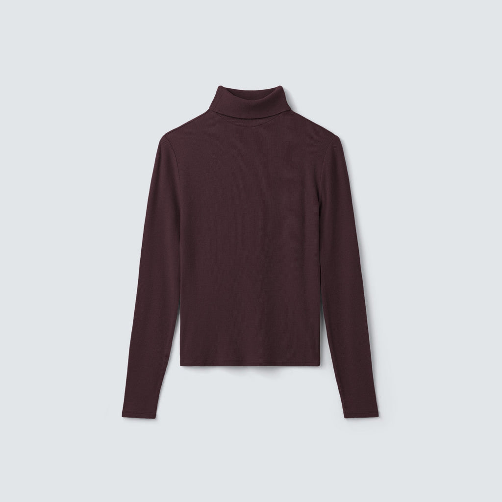 Women's Rib Turtle Neck Long Sleeve