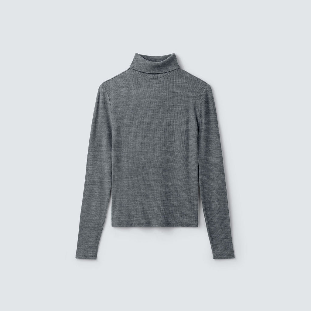 Women's Rib Turtle Neck Long Sleeve