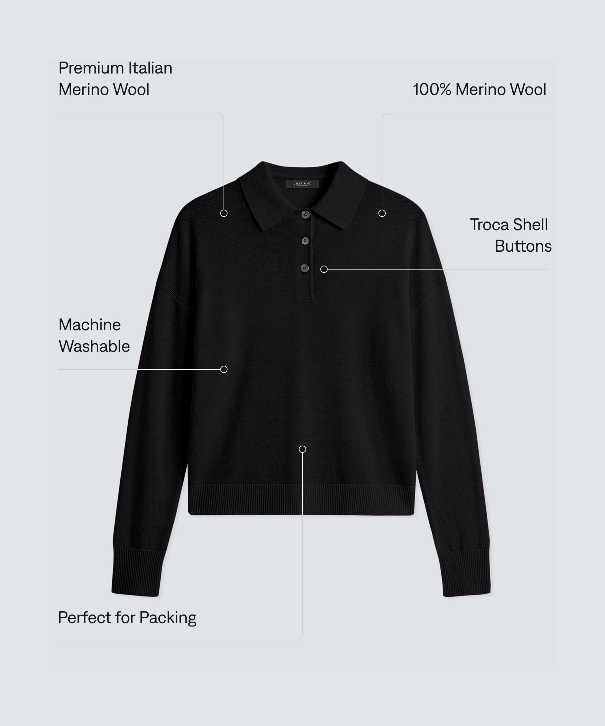 Women’s Long Sleeve Fine Knit Polo