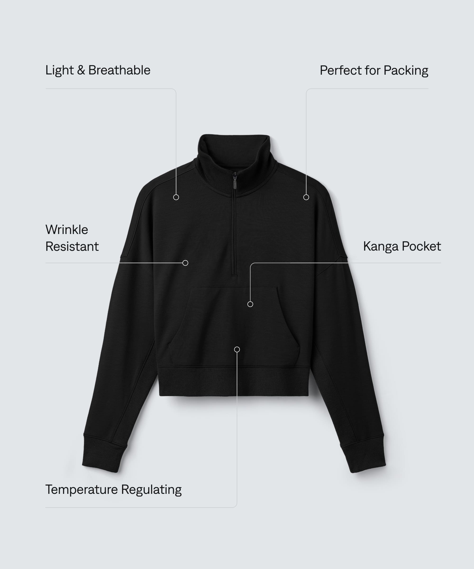 Women's Merino Cropped Quarter Zip