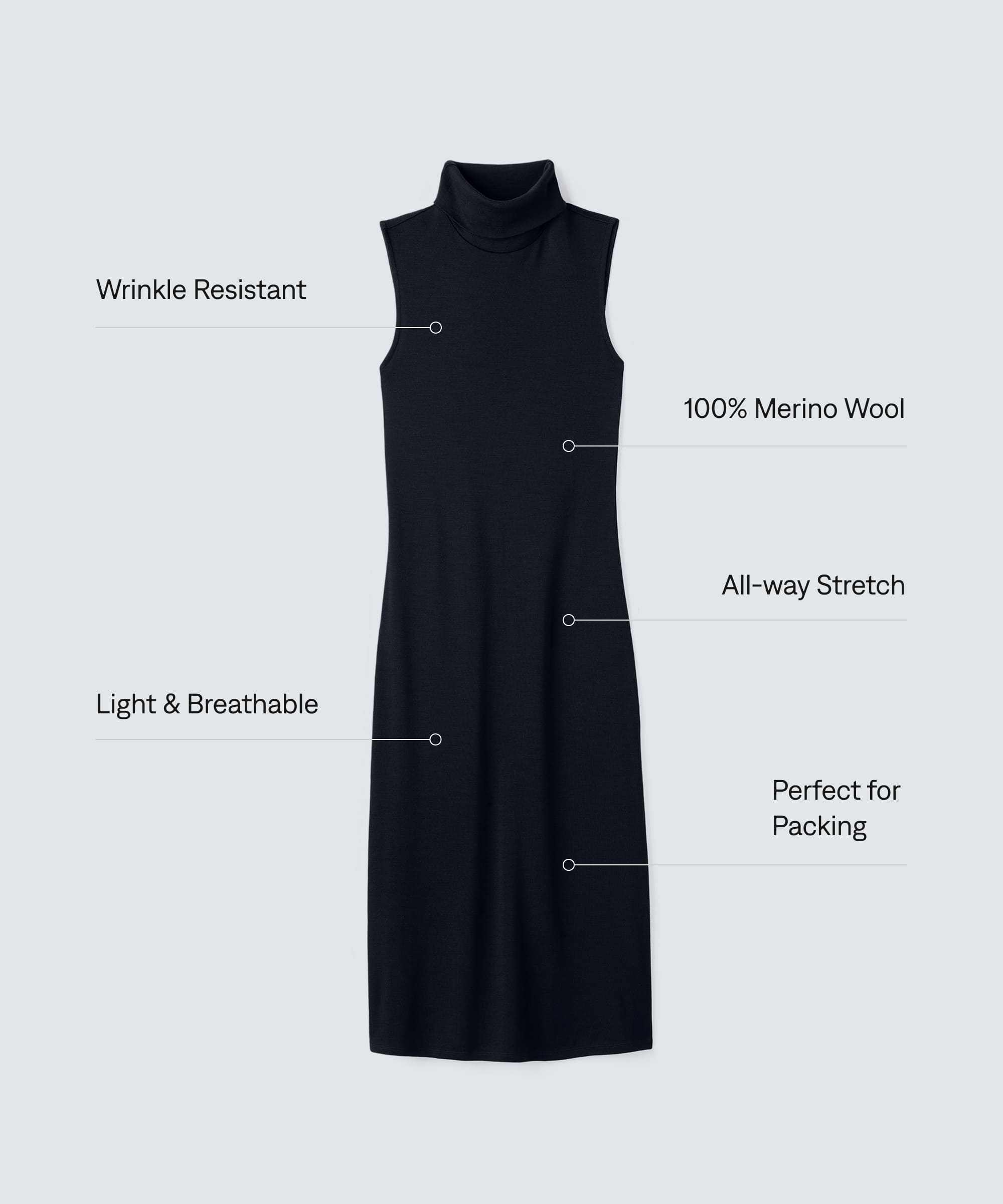 Women's Merino Turtleneck Dress