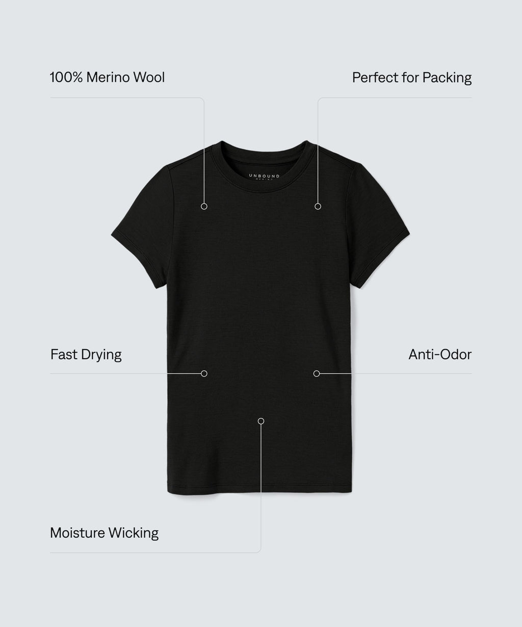 Women's Slim Merino Crew Neck T-Shirt