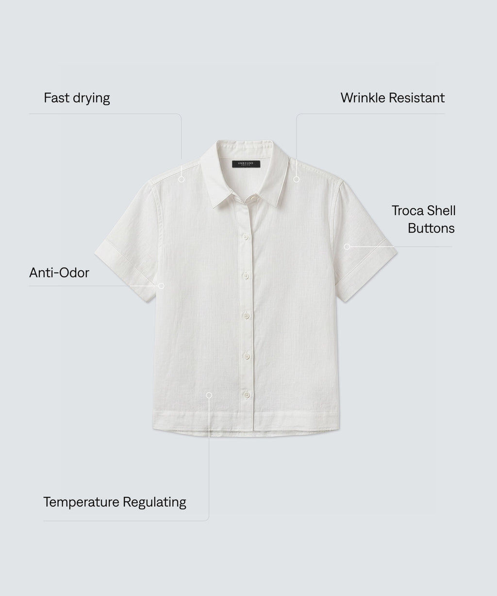 Women's Merino Linen Short Sleeve Shirt