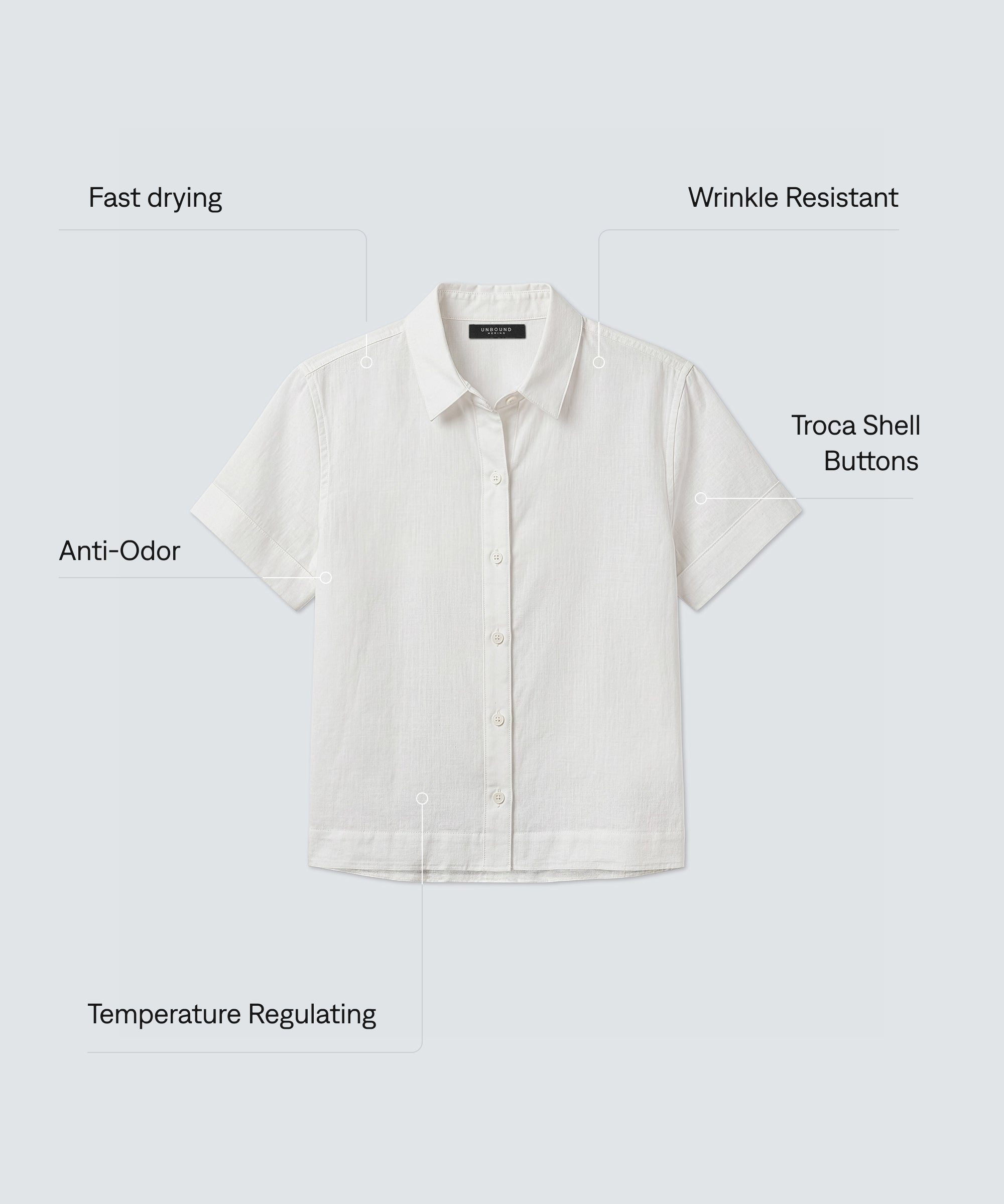Women's Merino Linen Short Sleeve Shirt