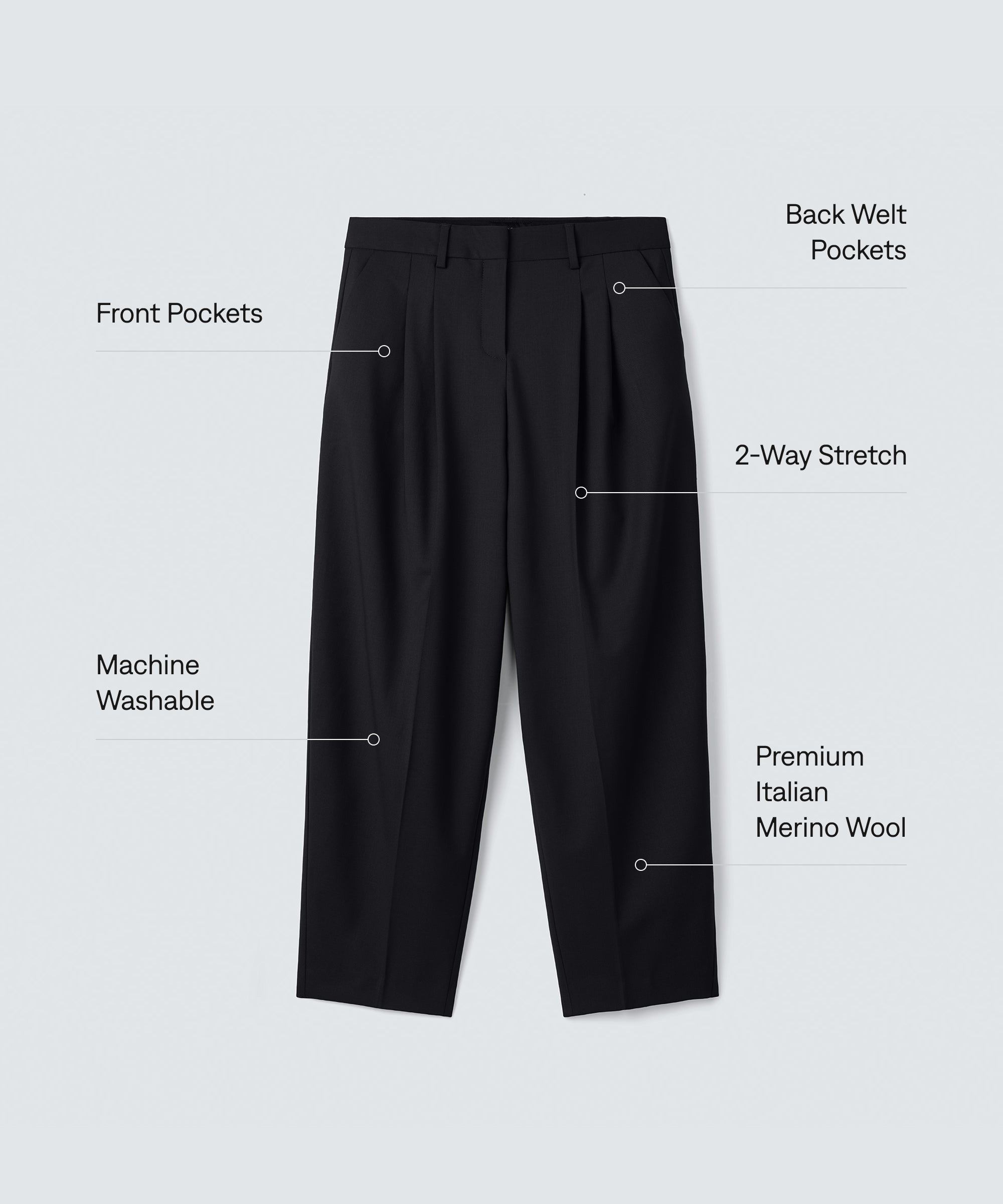 Women's Wide Leg Merino Travel Trouser