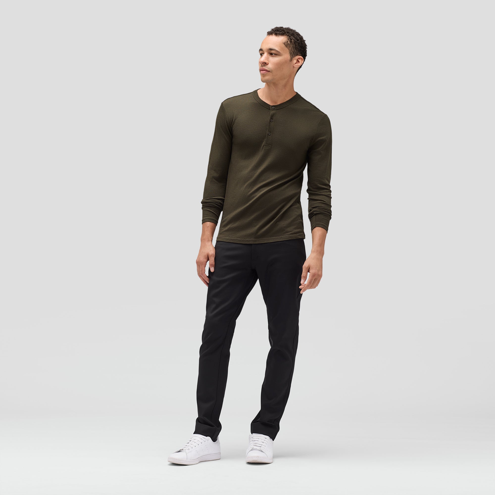 Men's Long Sleeve Merino Henley