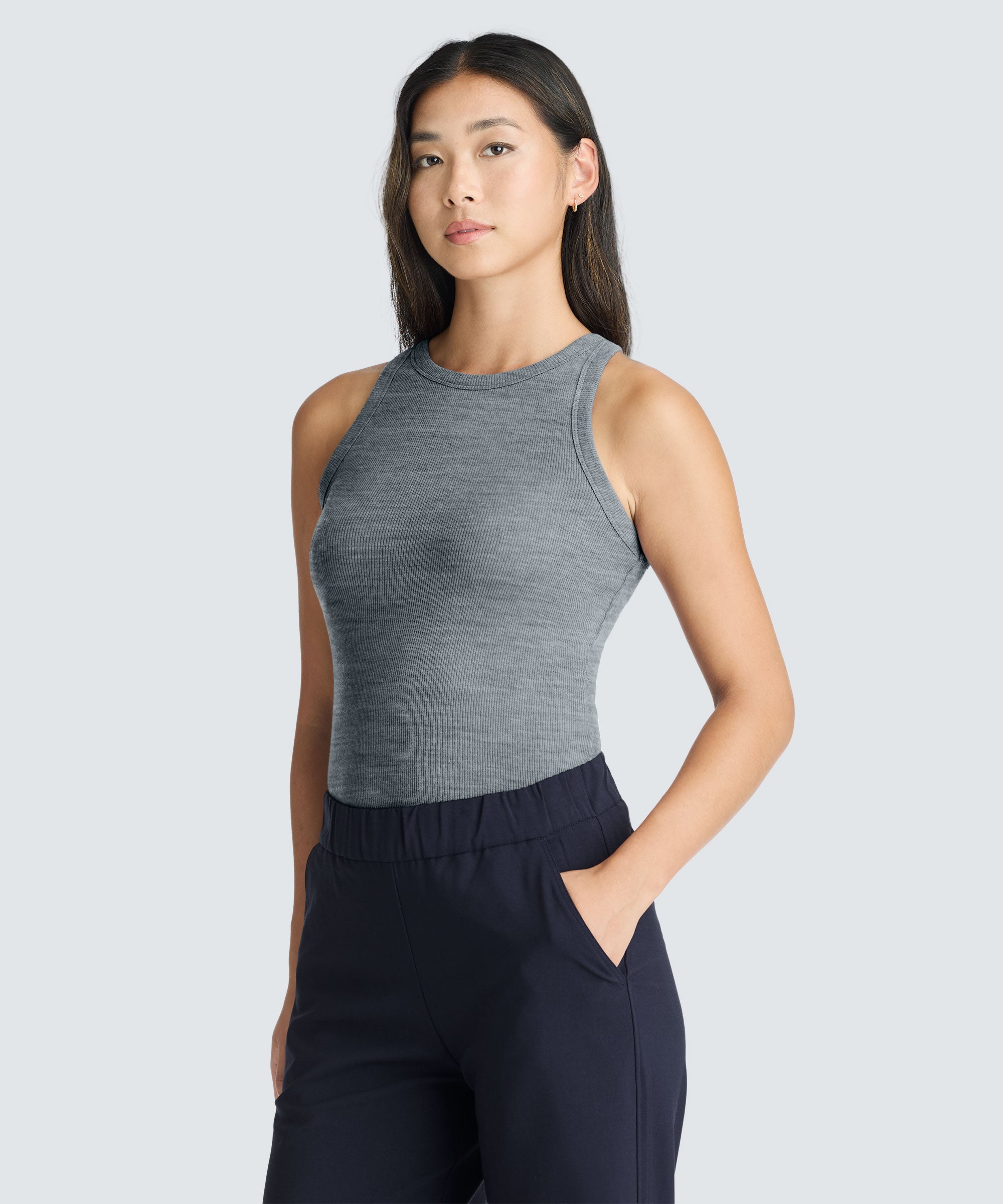 Women's Merino Rib Racer Tank