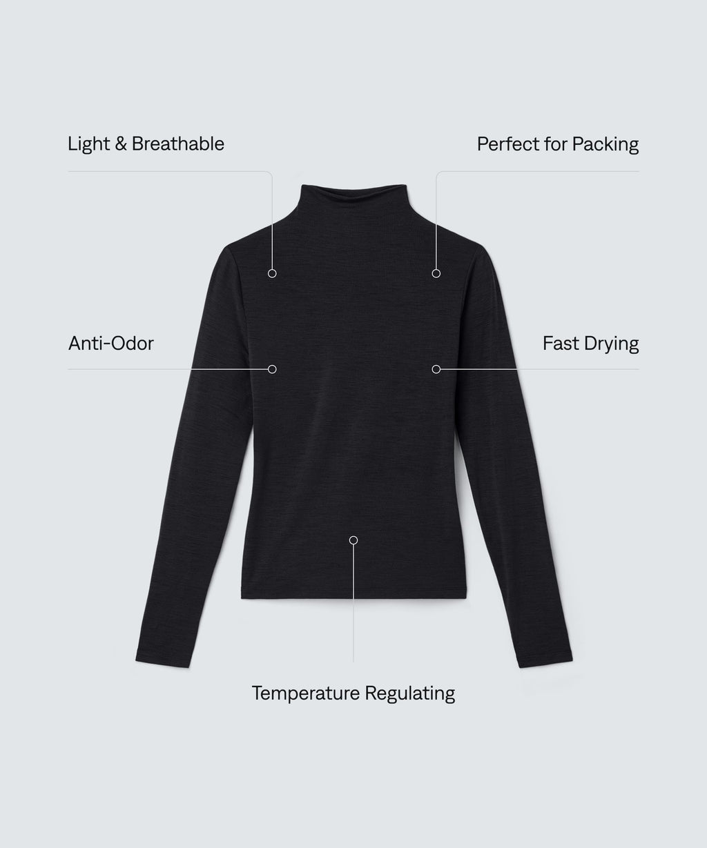 Women's Merino Mock Neck Top