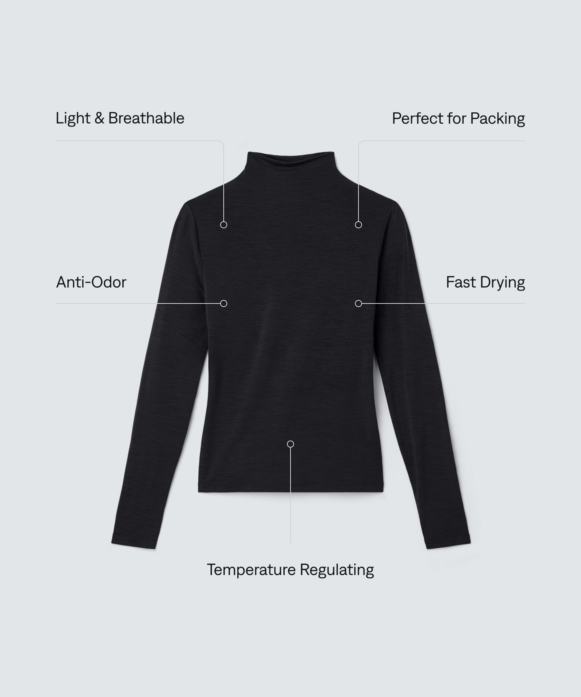 Women's Merino Mock Neck Top